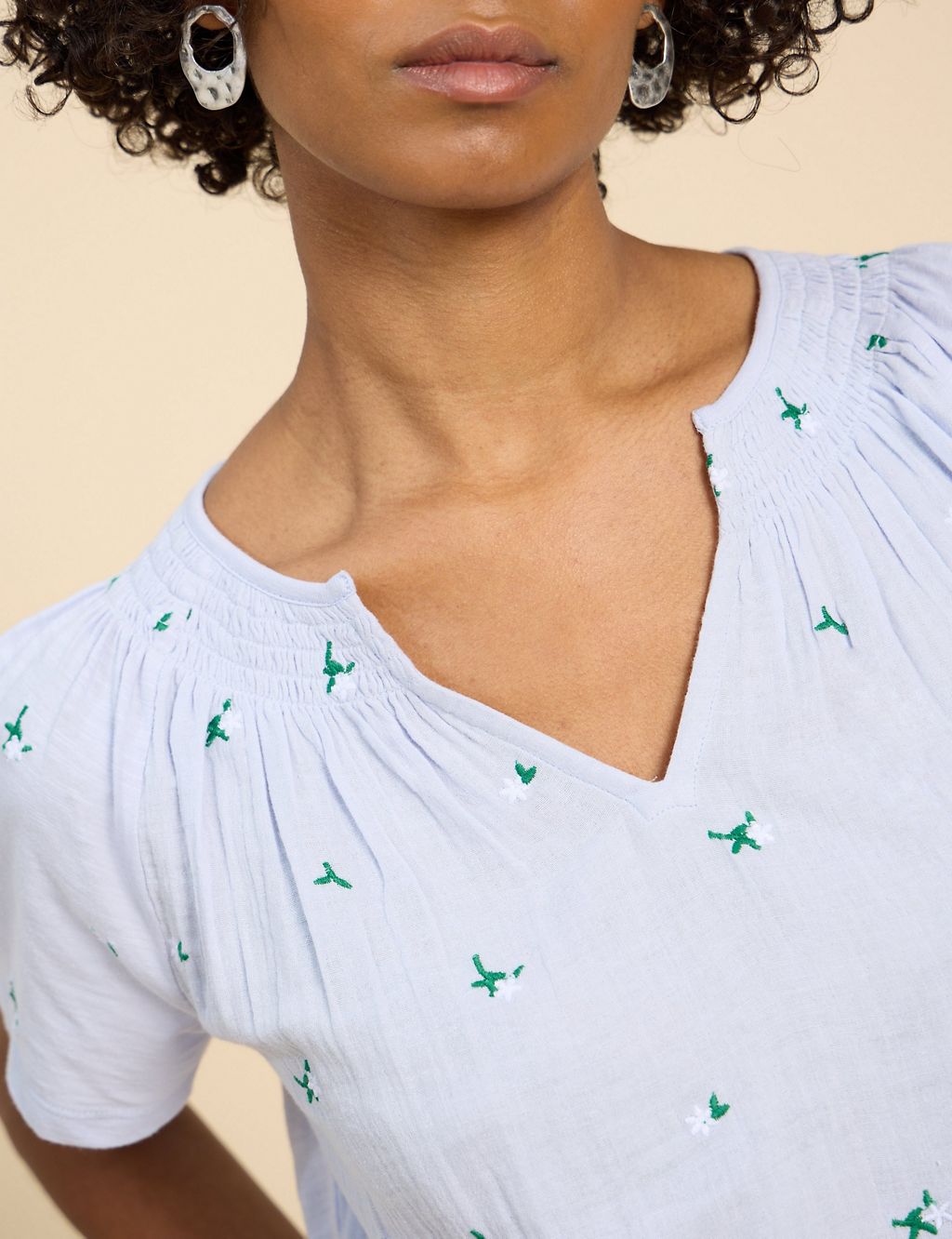 Pure Cotton Embroidered Top 5 of 6
