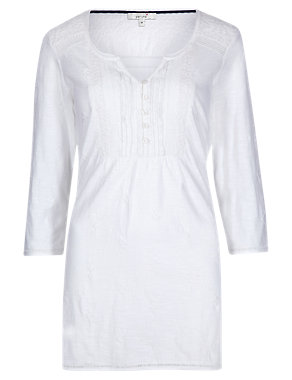 Pure Cotton Embroidered Tunic Image 2 of 5