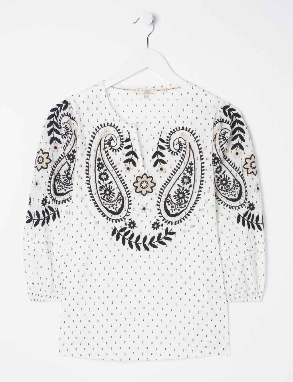 FatFace Natural Nicole Embroidered Blouse