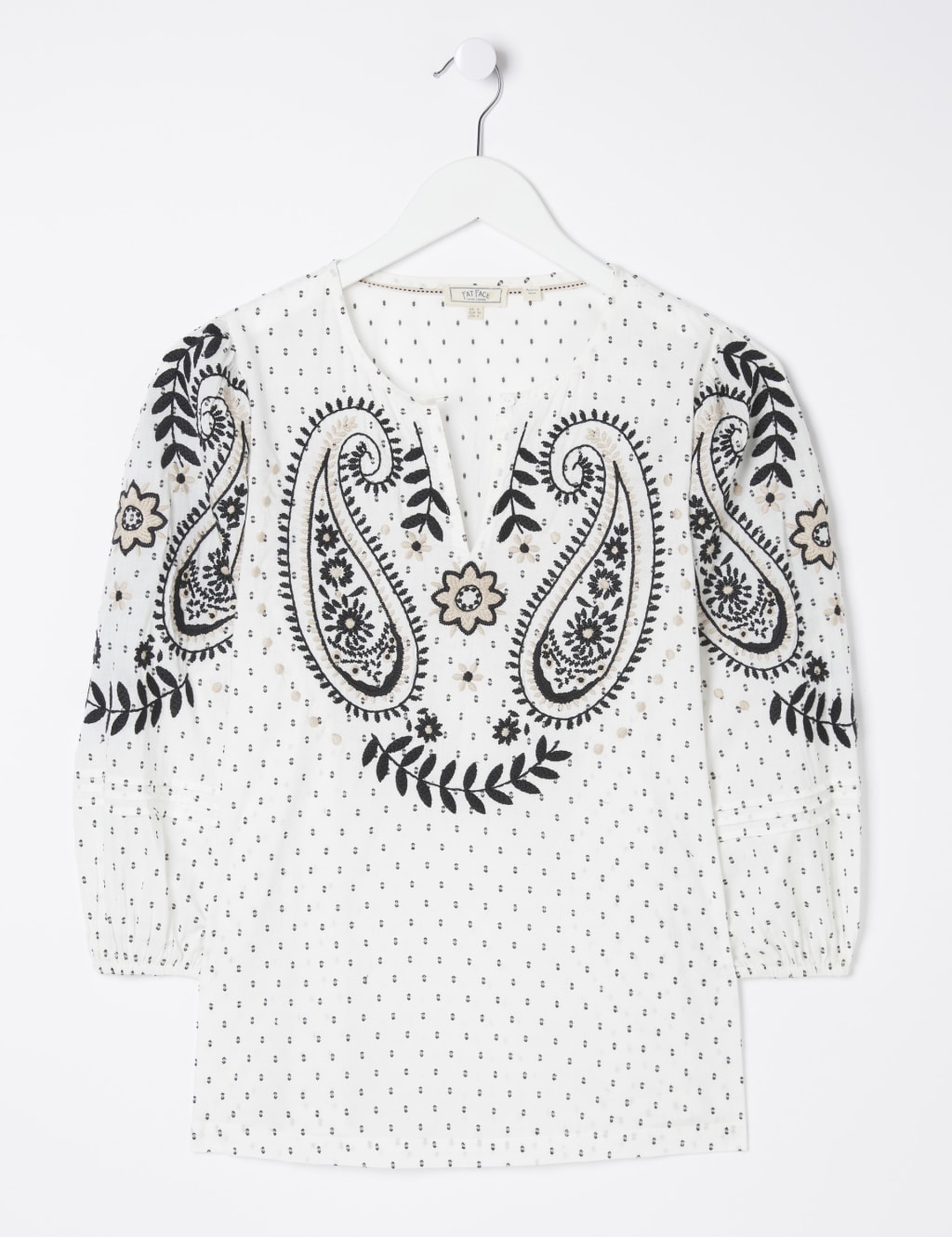 Pure Cotton Embroidered VNeck Blouse FatFace M&S