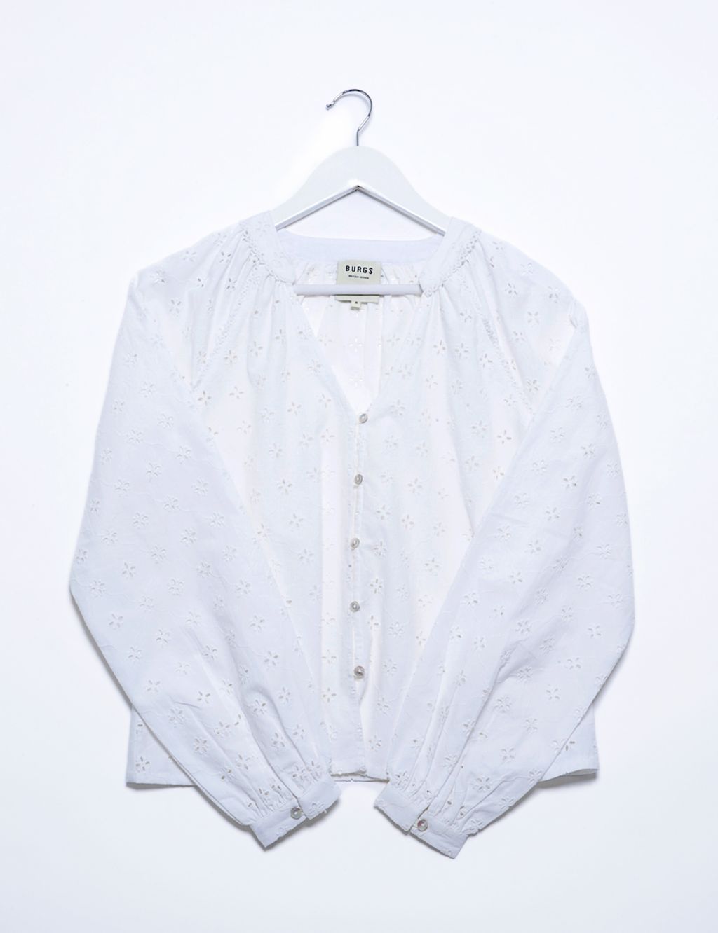 Pure Cotton Embroidered V-Neck Shirt 1 of 5