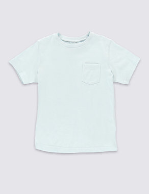 Pure Cotton End-on-End Striped T-Shirt (1-7 Years) Image 2 of 3