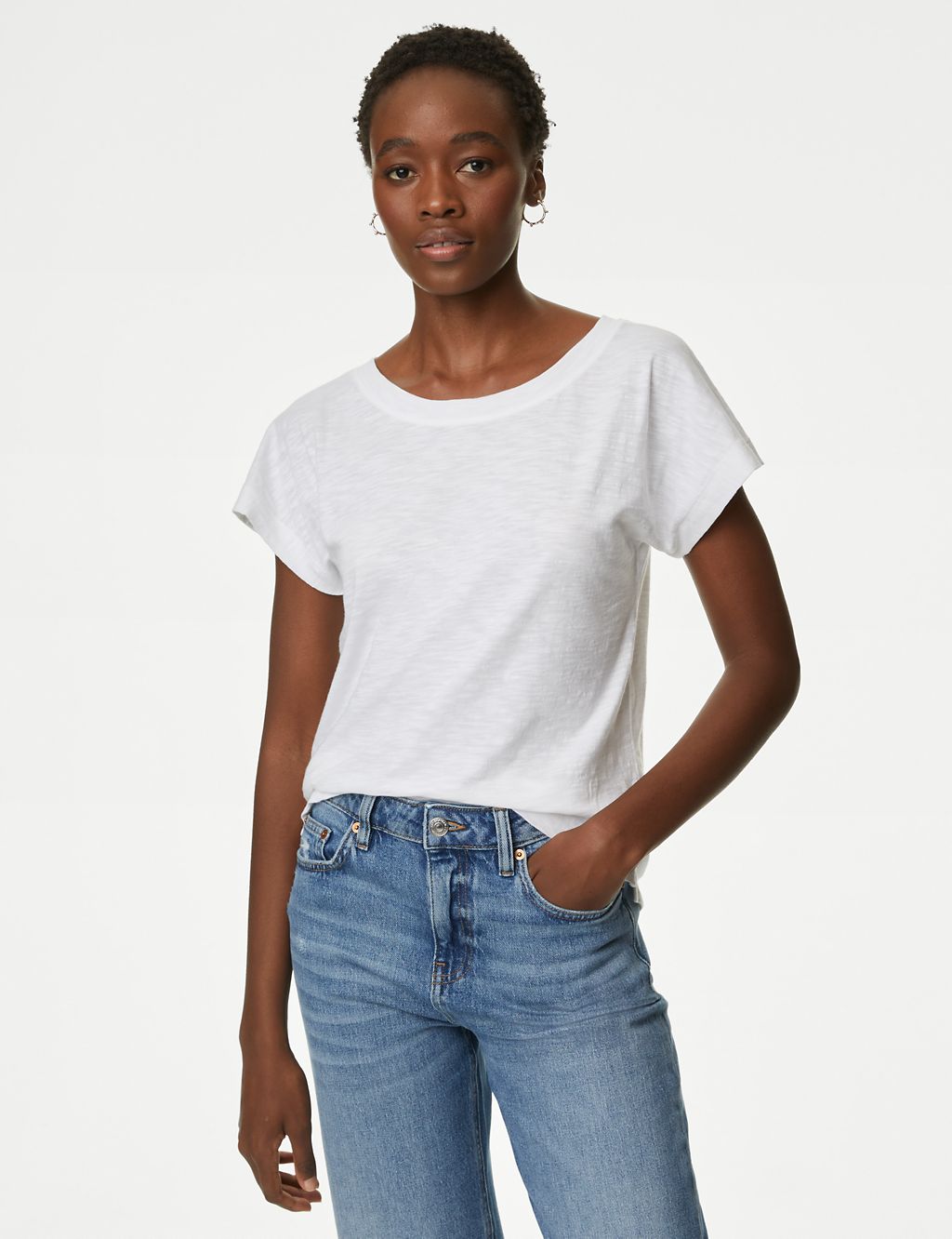 Pure Cotton Everyday Fit Slash Neck T-shirt 3 of 5