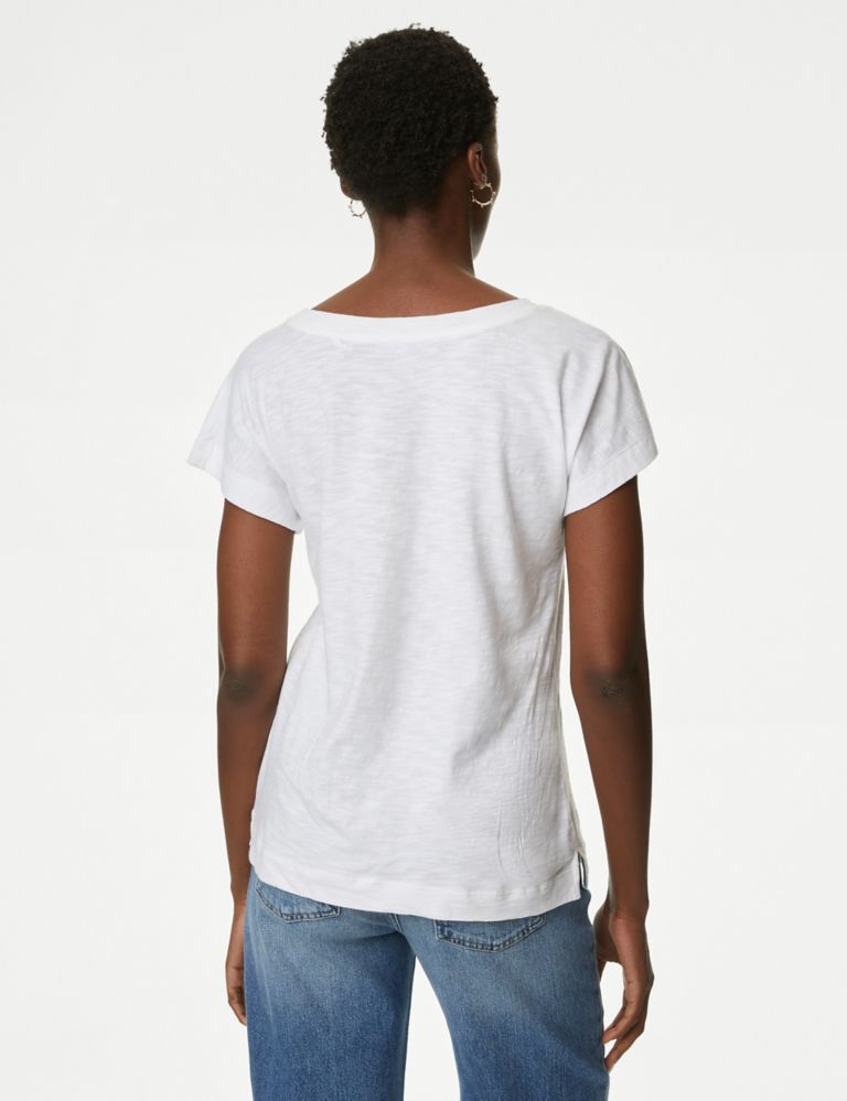Pure Cotton Everyday Fit Slash Neck T-shirt 5 of 5