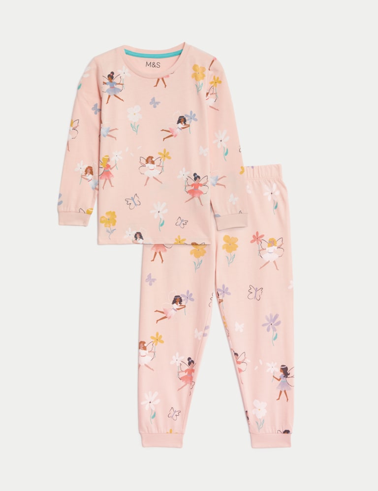 Pure Cotton Fairy Print Pyjamas (1-8 Yrs) 2 of 5