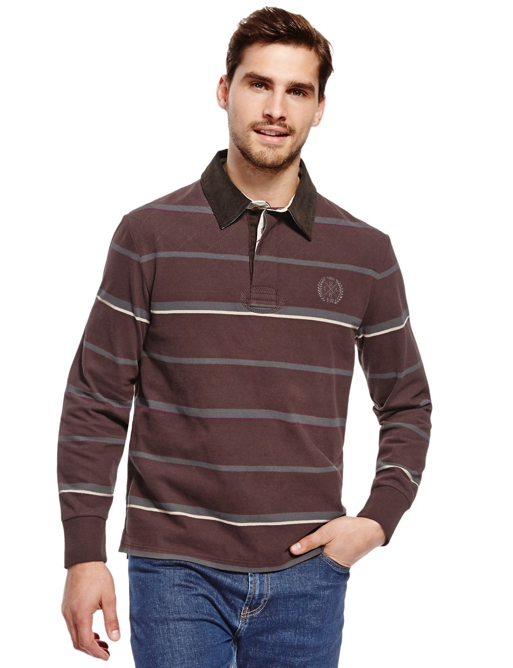 Pure Cotton Fine Striped Rugby Top 3 of 3