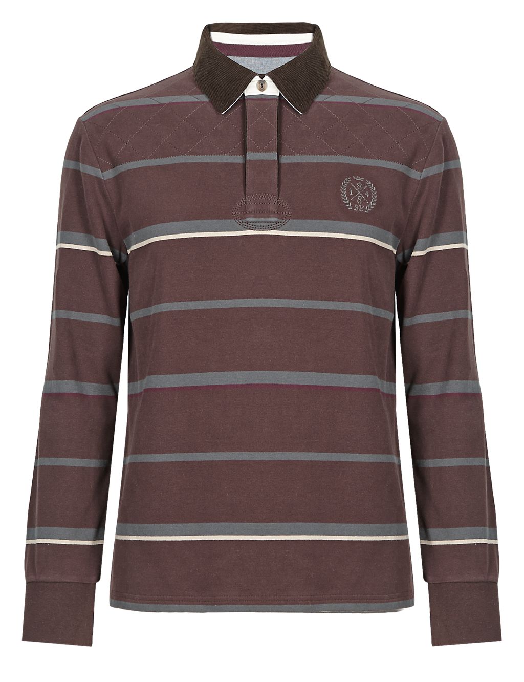 Pure Cotton Fine Striped Rugby Top 1 of 3