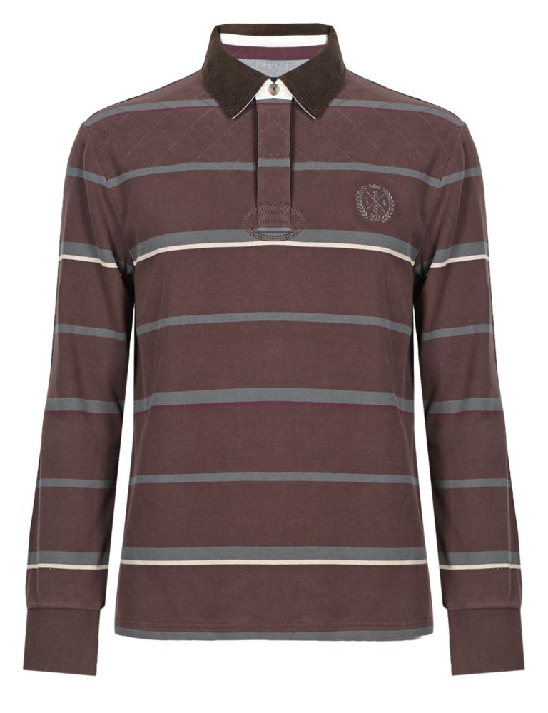 Pure Cotton Fine Striped Rugby Top 2 of 3