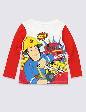 Pure Cotton Fireman Sam™ LED Truck T-Shirt (1-8 Years) Image 2 of 3