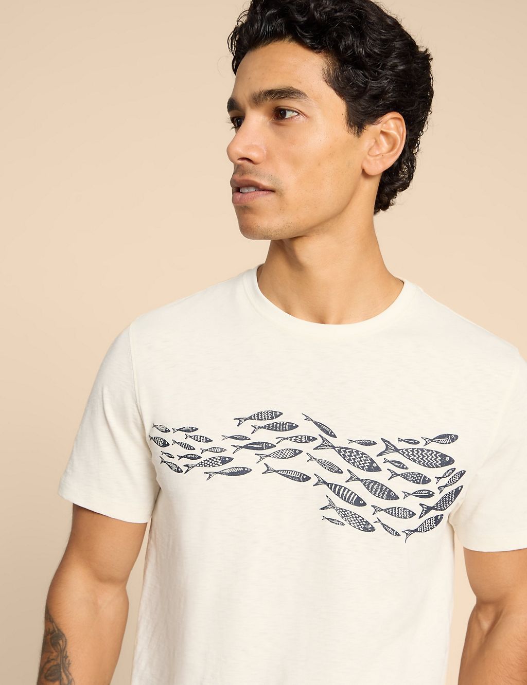 Pure Cotton Fish Graphic T-Shirt 7 of 7
