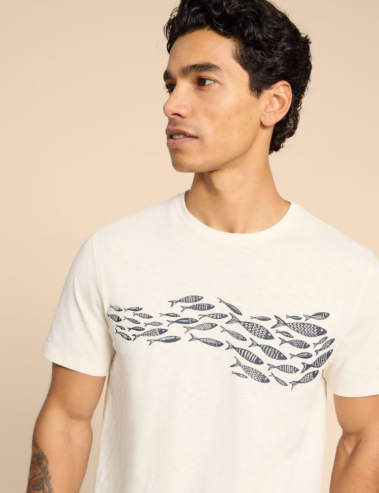 Pure Cotton Fish Graphic T-Shirt 5 of 7