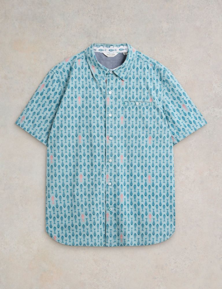 Pure Cotton Fish Print Short Sleeved Shirt 2 of 6