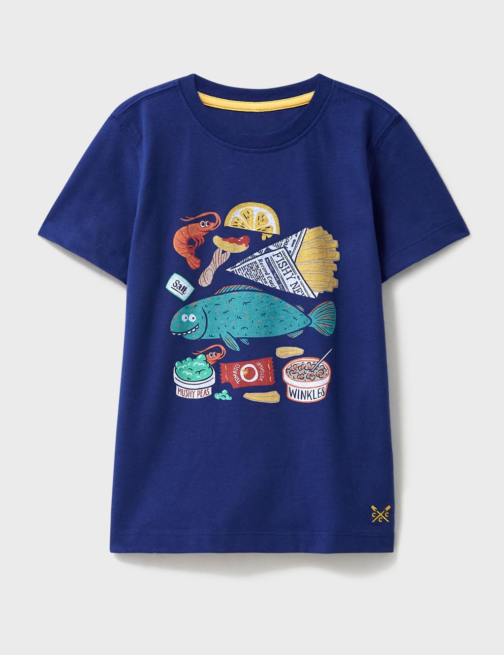 Pure Cotton Fish and Chips T-Shirt (3-12 Yrs) 1 of 4