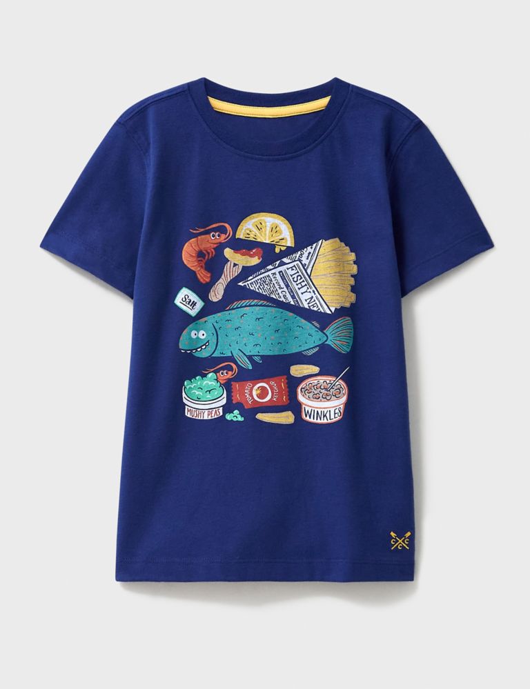 Pure Cotton Fish and Chips T-Shirt (3-12 Yrs) 2 of 4