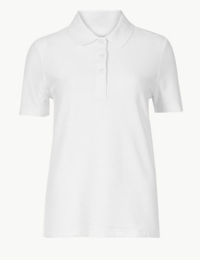Pure Cotton Fitted Polo Shirt Image 2 of 5