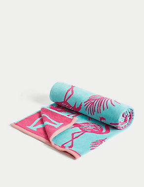 Pure Cotton Flamingo Beach Towel Image 2 of 4