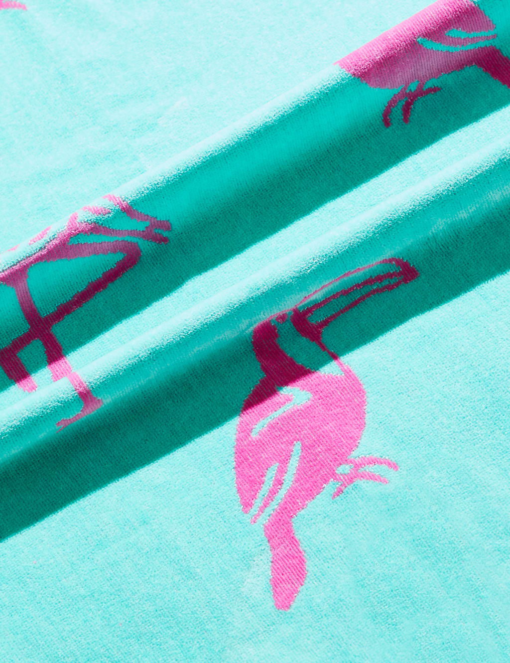 Pink flamingo shop beach towel
