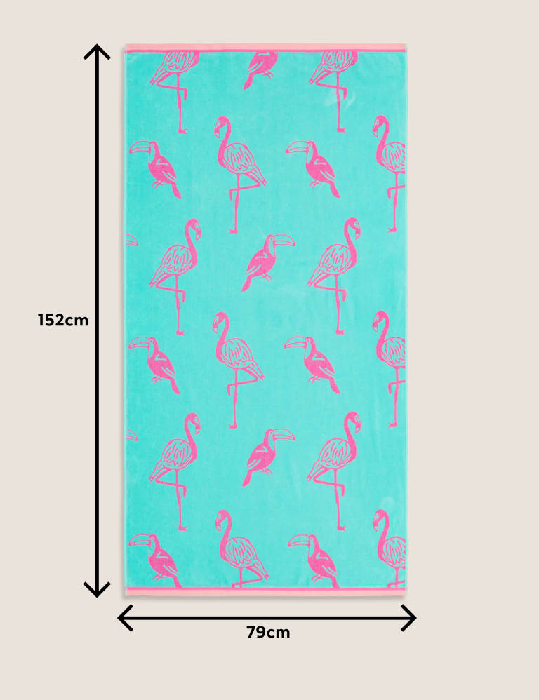 Personalised flamingo beach towel sales