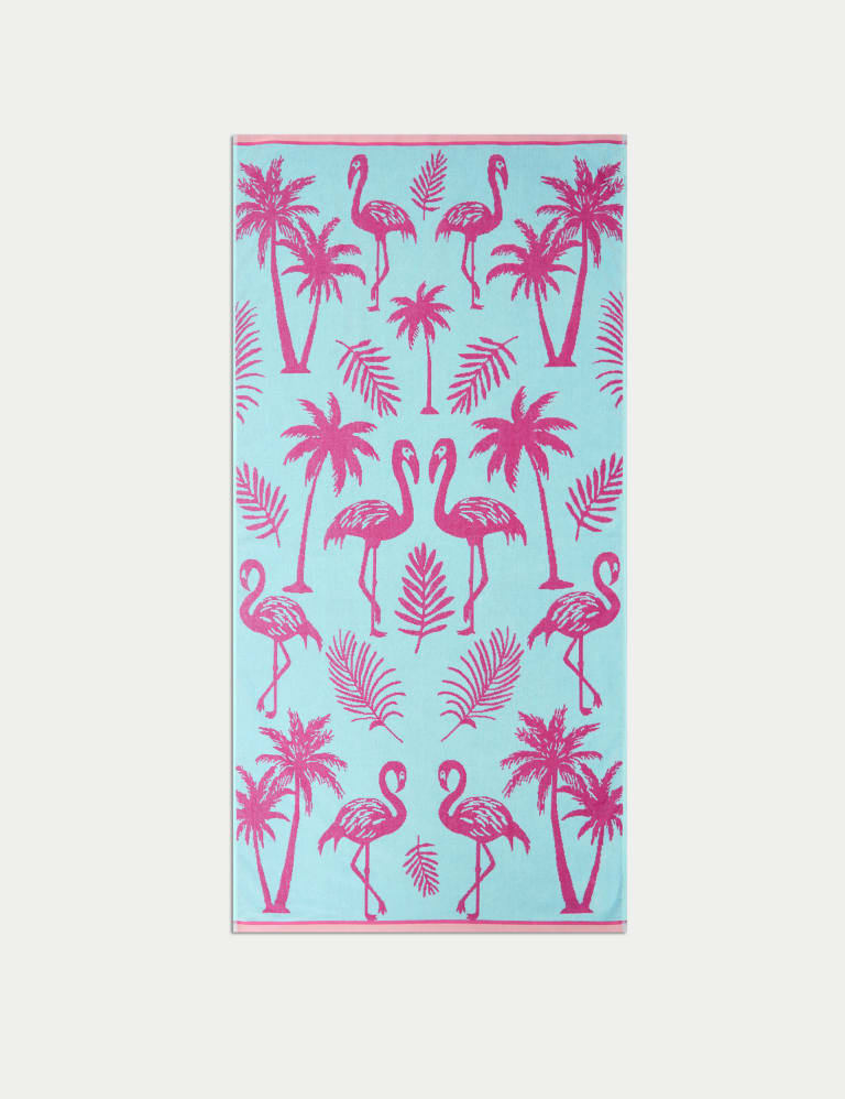 Pure Cotton Flamingo Beach Towel 1 of 5