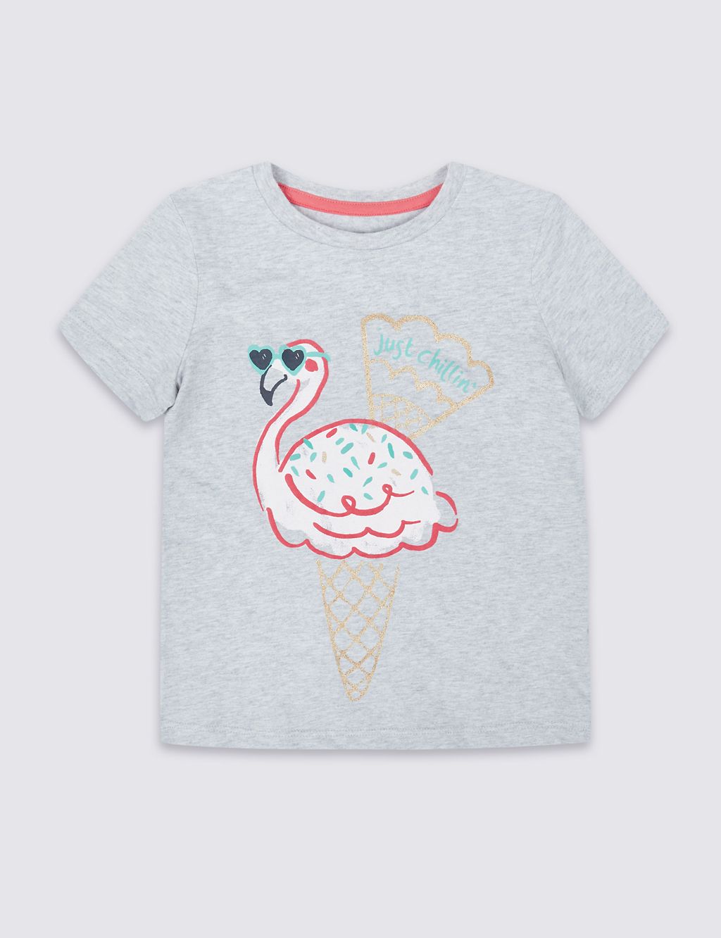 Pure Cotton Flamingo T-Shirt (3 Months - 7 Years) 1 of 3