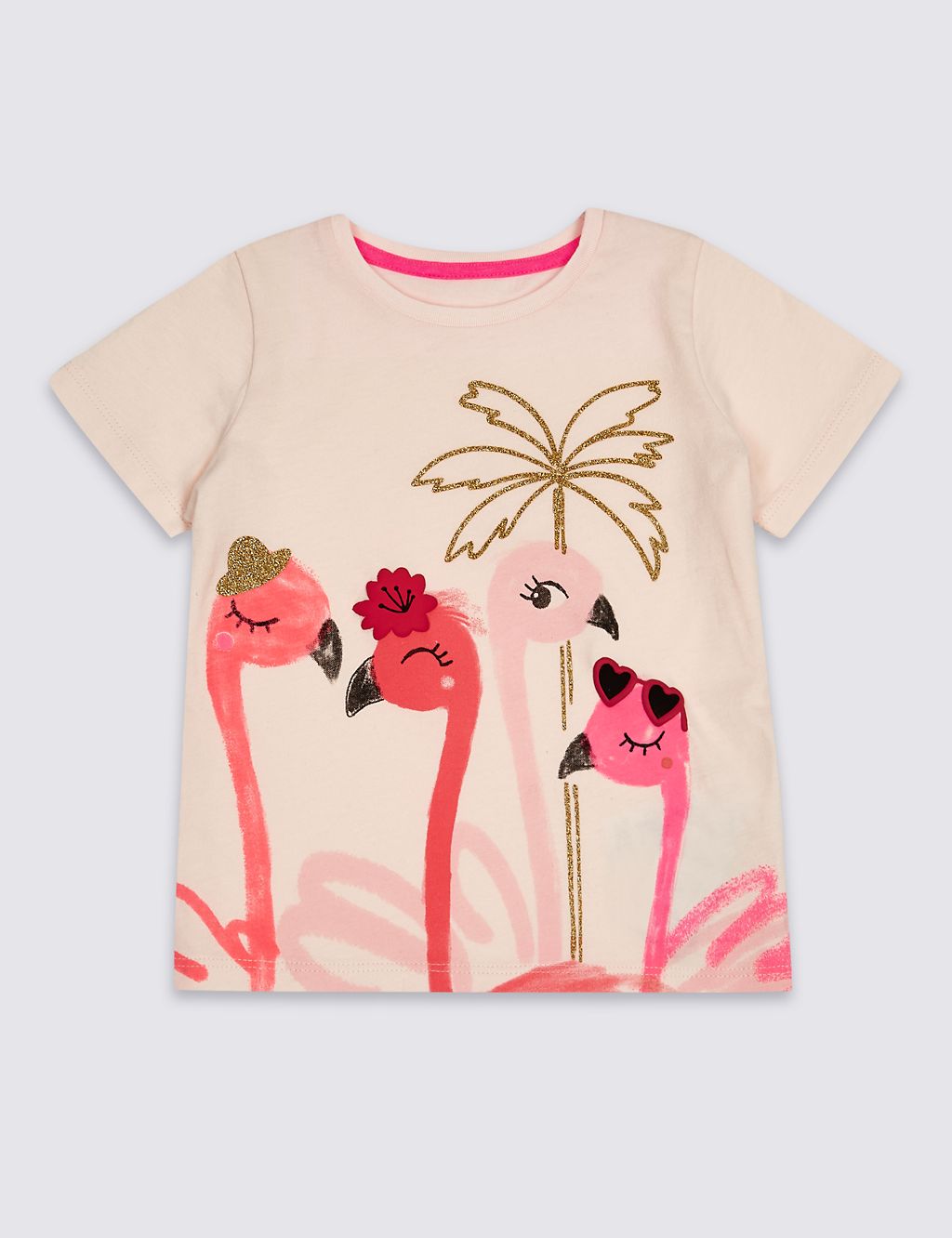 Pure Cotton Flamingos Top (3 Months - 7 Years) 1 of 1