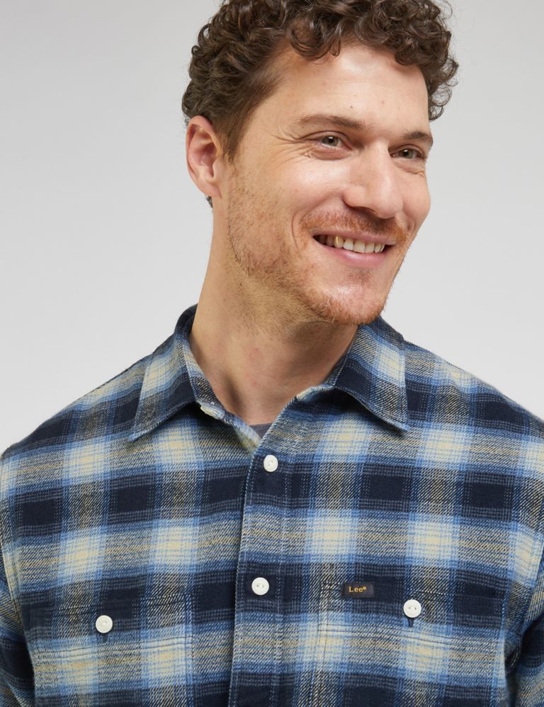 Pure Cotton Flannel Check Shirt 5 of 6