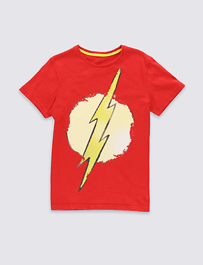 Pure Cotton Flash Logo T-Shirt (5-14 Years) Image 2 of 3