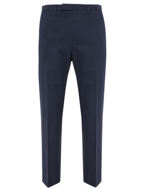 Pure Cotton Flat Front Trousers Image 2 of 6