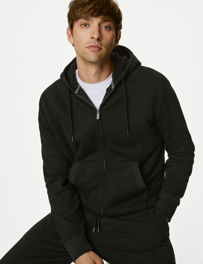 Pure Cotton Fleece Lined Hoodie, M&S Collection