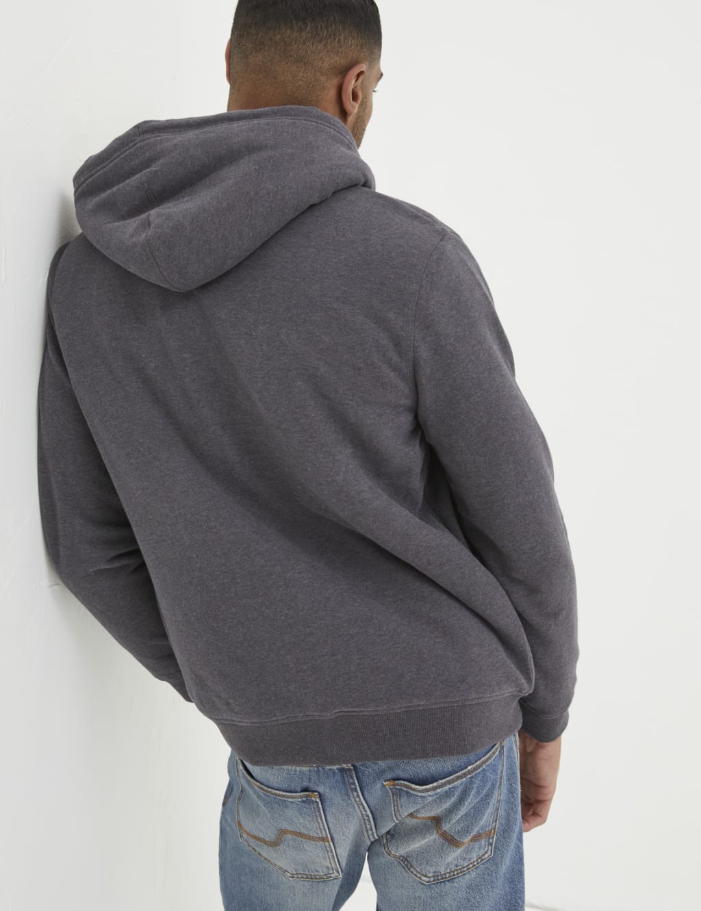 Pure Cotton Fleece Lined Zip Up Hoodie FatFace M S