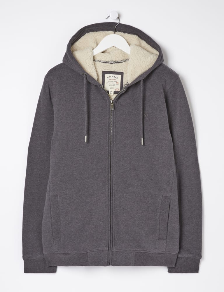 Pure Cotton Fleece Lined Zip Up Hoodie 2 of 4