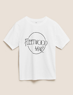 Pure Cotton Fleetwood Mac Slogan T-Shirt Image 2 of 7