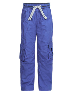 Pure Cotton Flightcloth Adjustable Waist Cargo Trousers (1-7 Years) Image 2 of 4