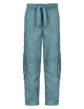Pure Cotton Flightcloth Cargo Trousers (1-7 Years) Image 2 of 5