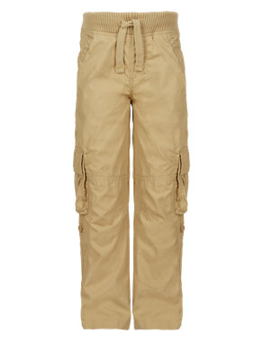 Pure Cotton Flightcloth Cargo Trousers (1-7 Years) Image 2 of 3