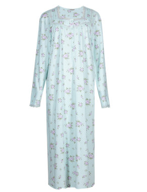 Pure Cotton Floral & Spotted Nightdress Image 2 of 4