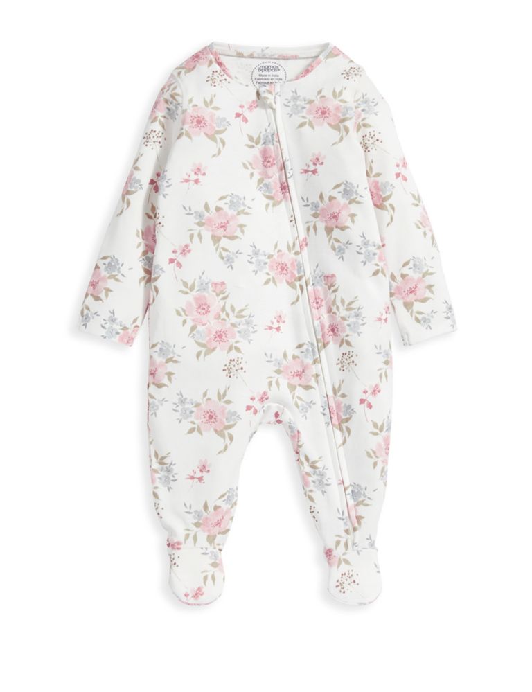 Pure Cotton Floral All In One (7lbs-12 Mths) 2 of 2