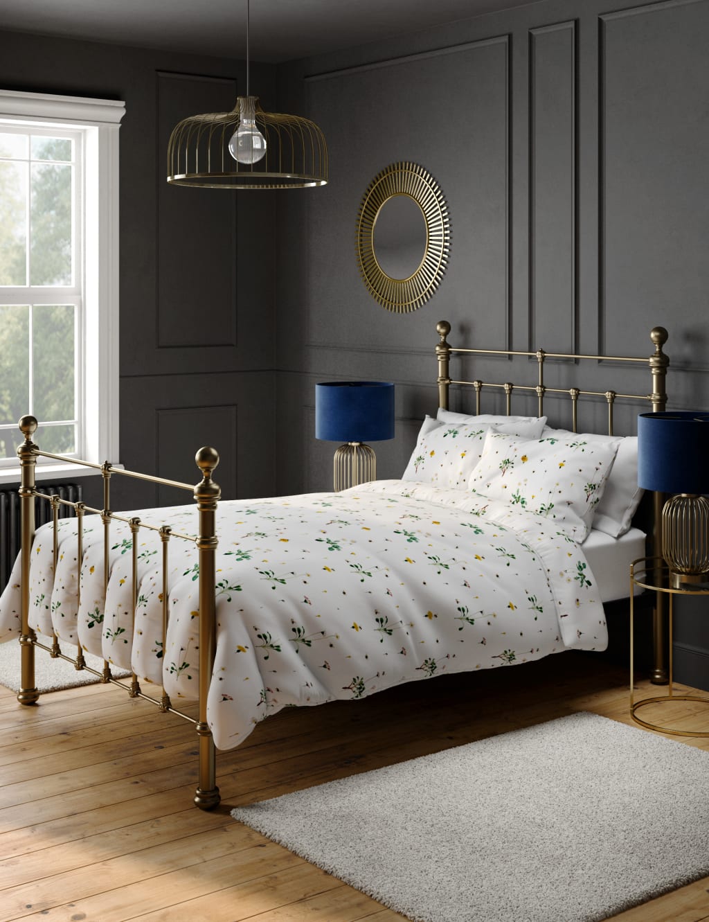 Pure Cotton Floral Bedding Set M&S Collection M&S