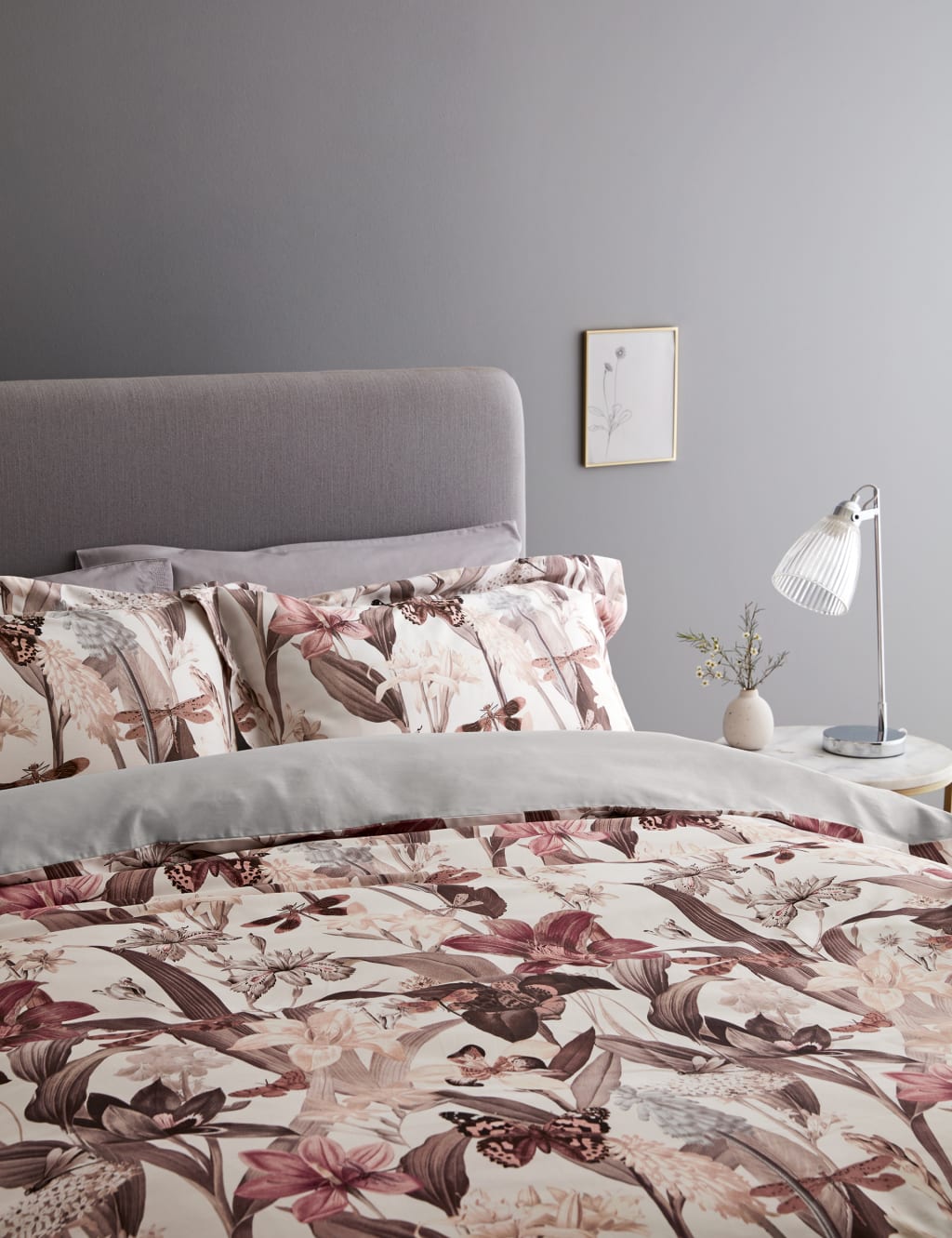 Pure Cotton Floral Bedding Set M&S