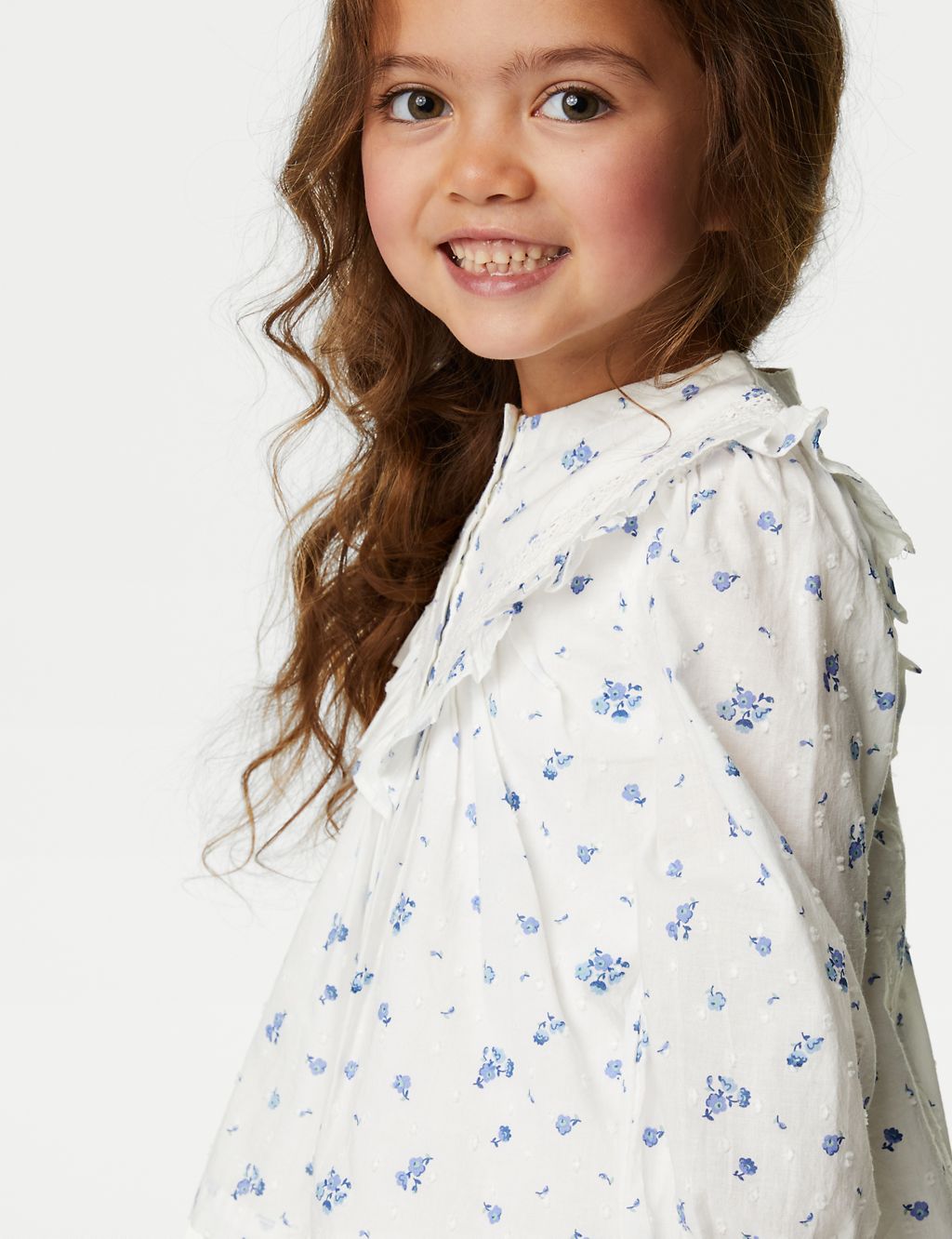 Pure Cotton Floral Blouse Top (2-8 Yrs) | M&S Collection | M&S