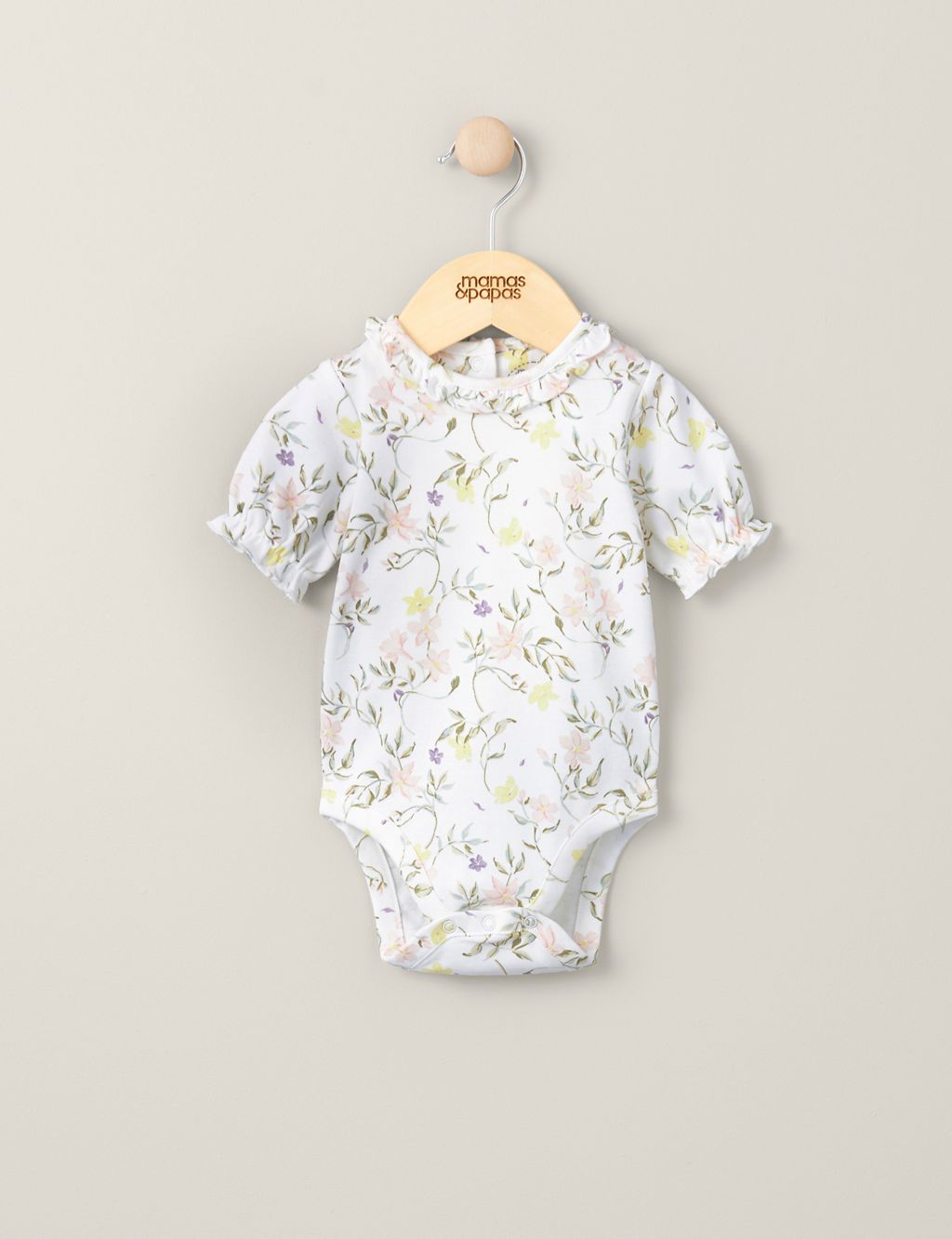Pure Cotton Floral Bodysuit (0-3 Yrs) 1 of 2