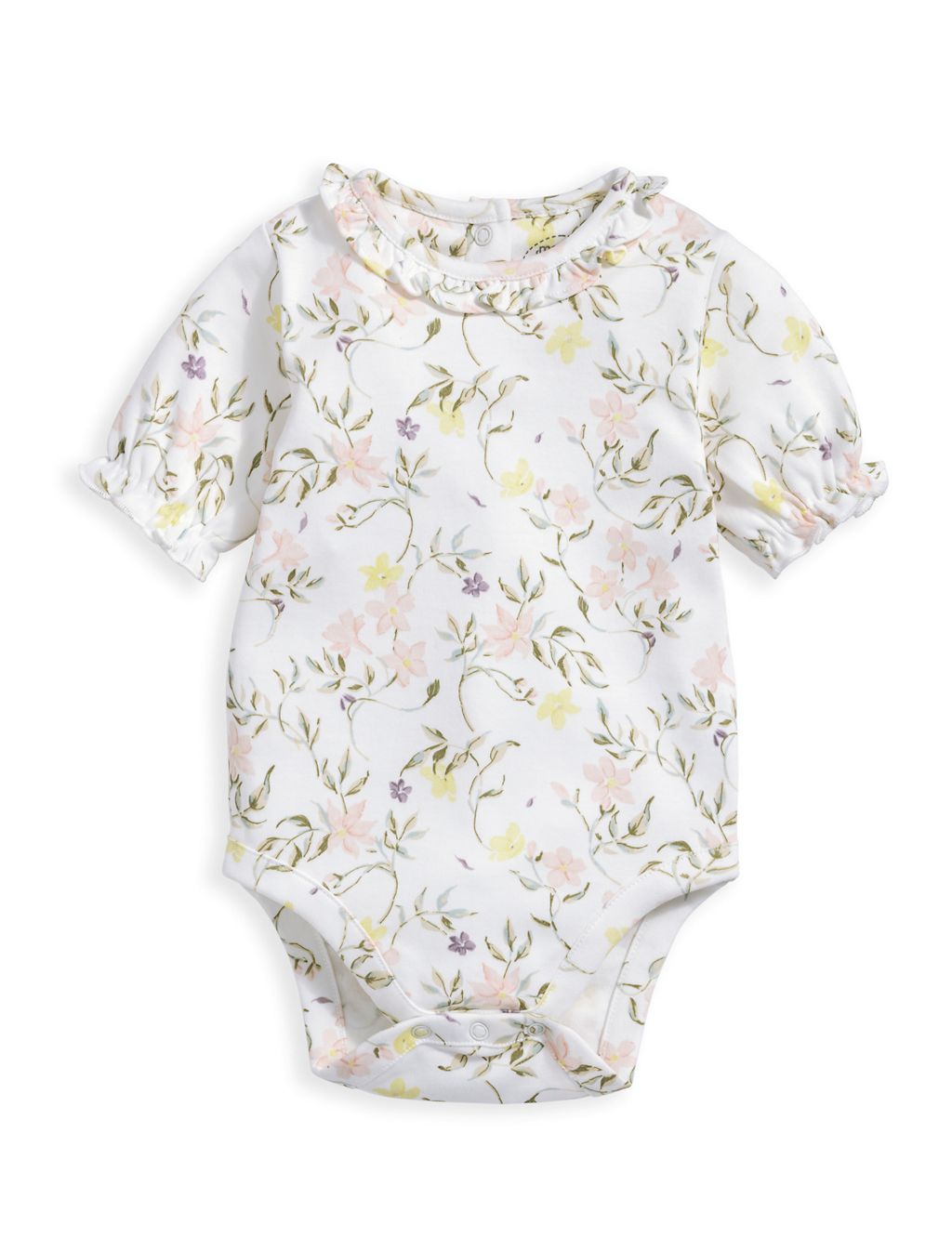 Pure Cotton Floral Bodysuit (0-3 Yrs) 2 of 2