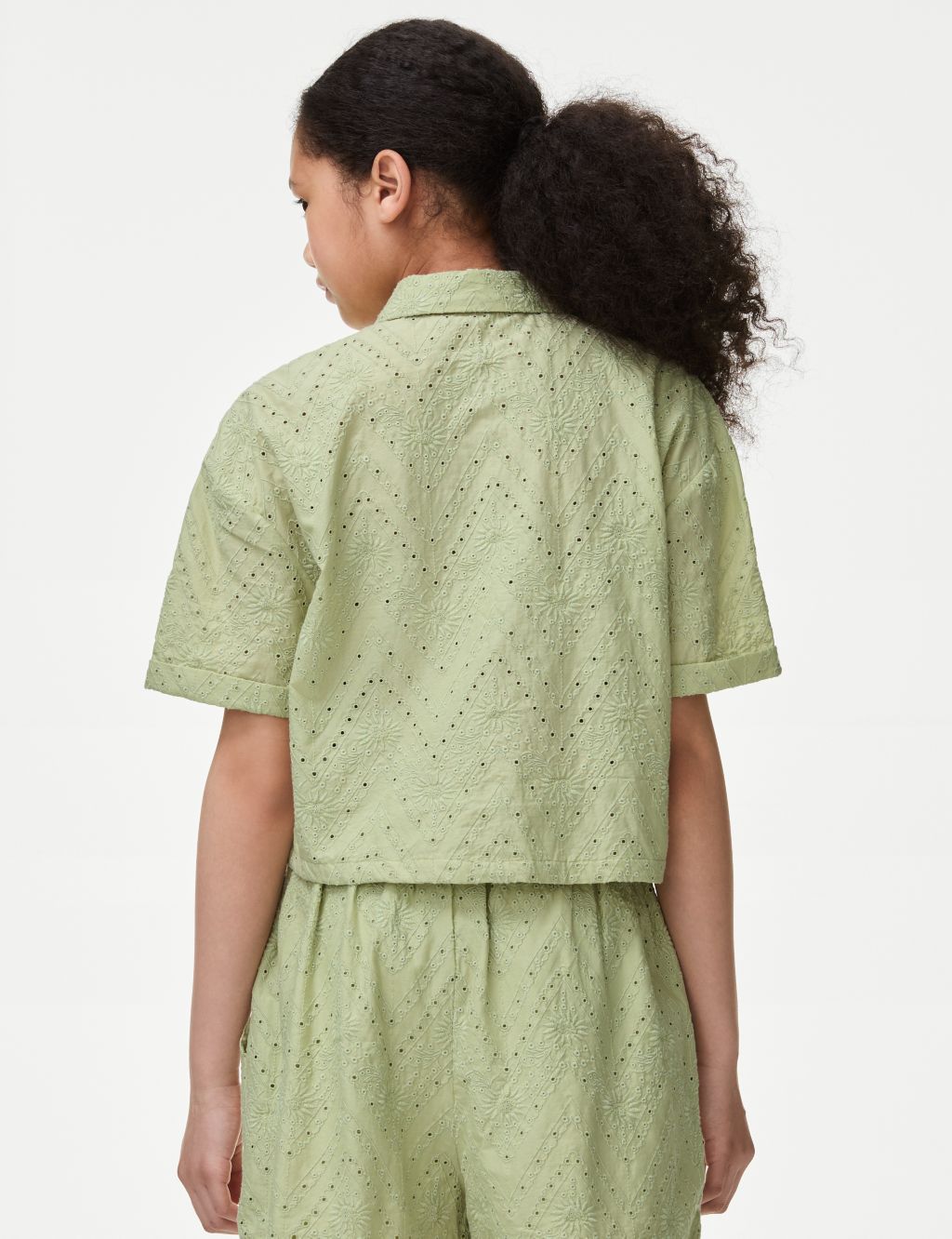 Pure Cotton Floral Broderie Shirt (6-16 Yrs) 5 of 5