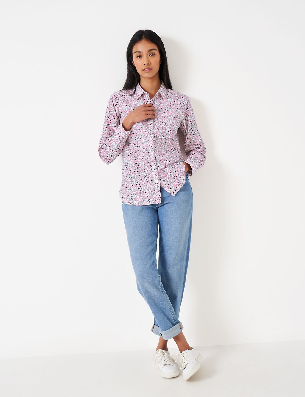 Pure Cotton Floral Collared Shirt 2 of 6