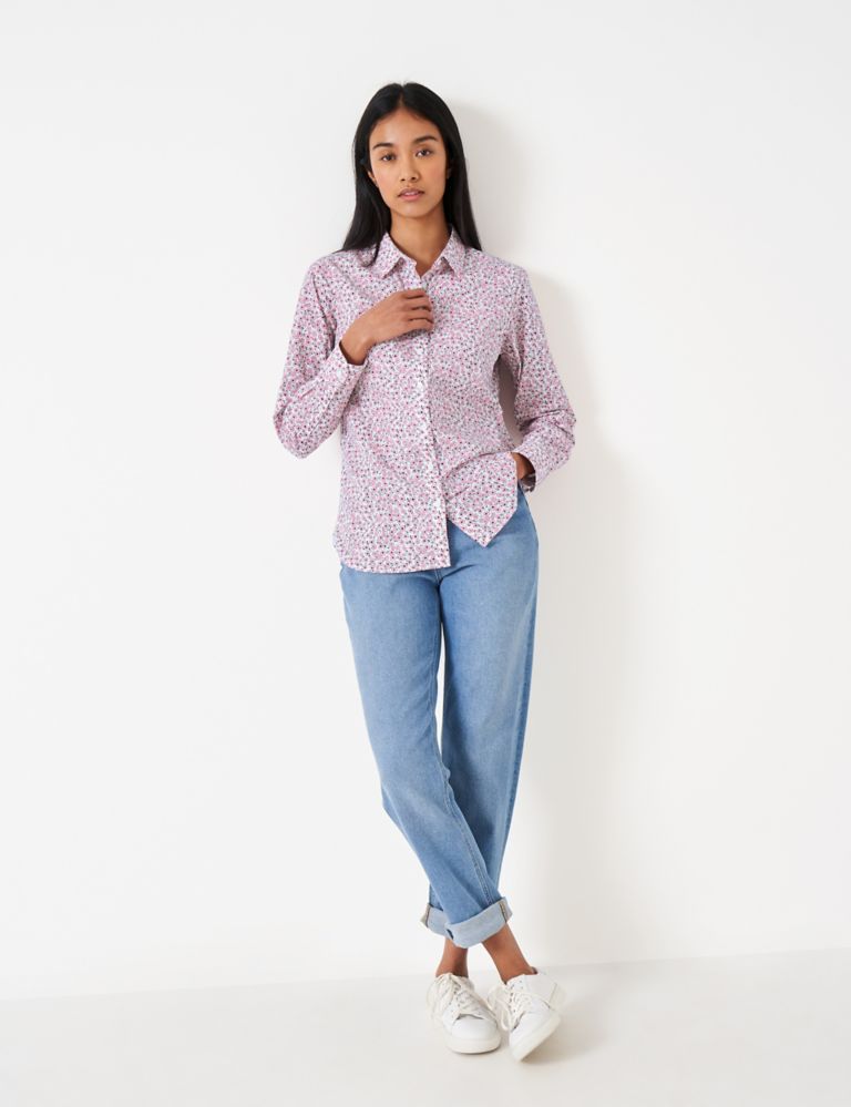 Pure Cotton Floral Collared Shirt 3 of 6