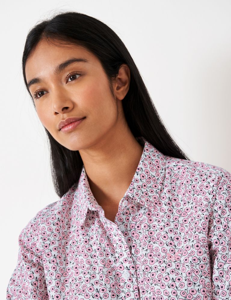 Pure Cotton Floral Collared Shirt 5 of 6