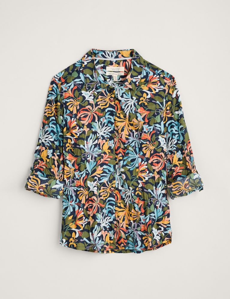 Pure Cotton Floral Collared Shirt 2 of 7