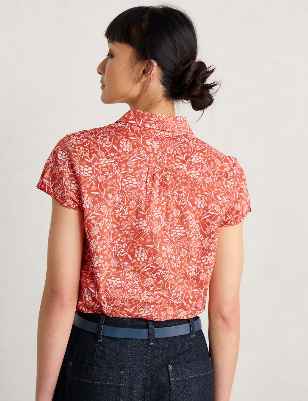 Pure Cotton Floral Collared Shirt 4 of 5
