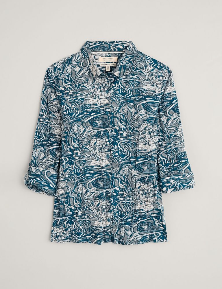 Pure Cotton Floral Collared Shirt 2 of 5