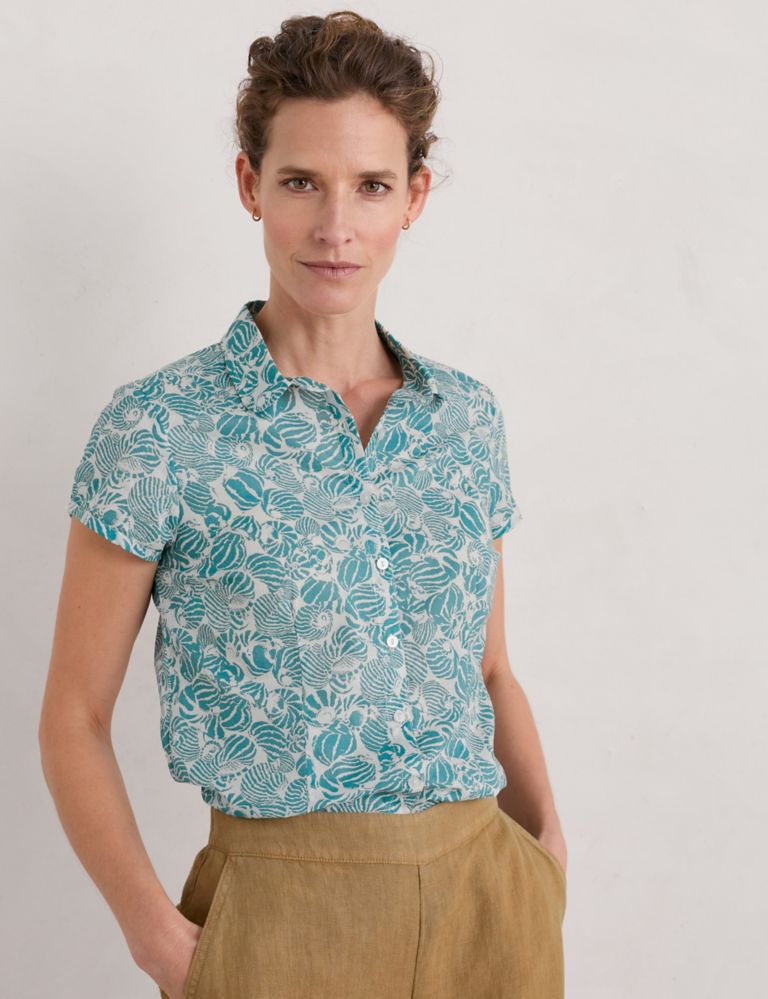 Pure Cotton Floral Collared Shirt 3 of 6